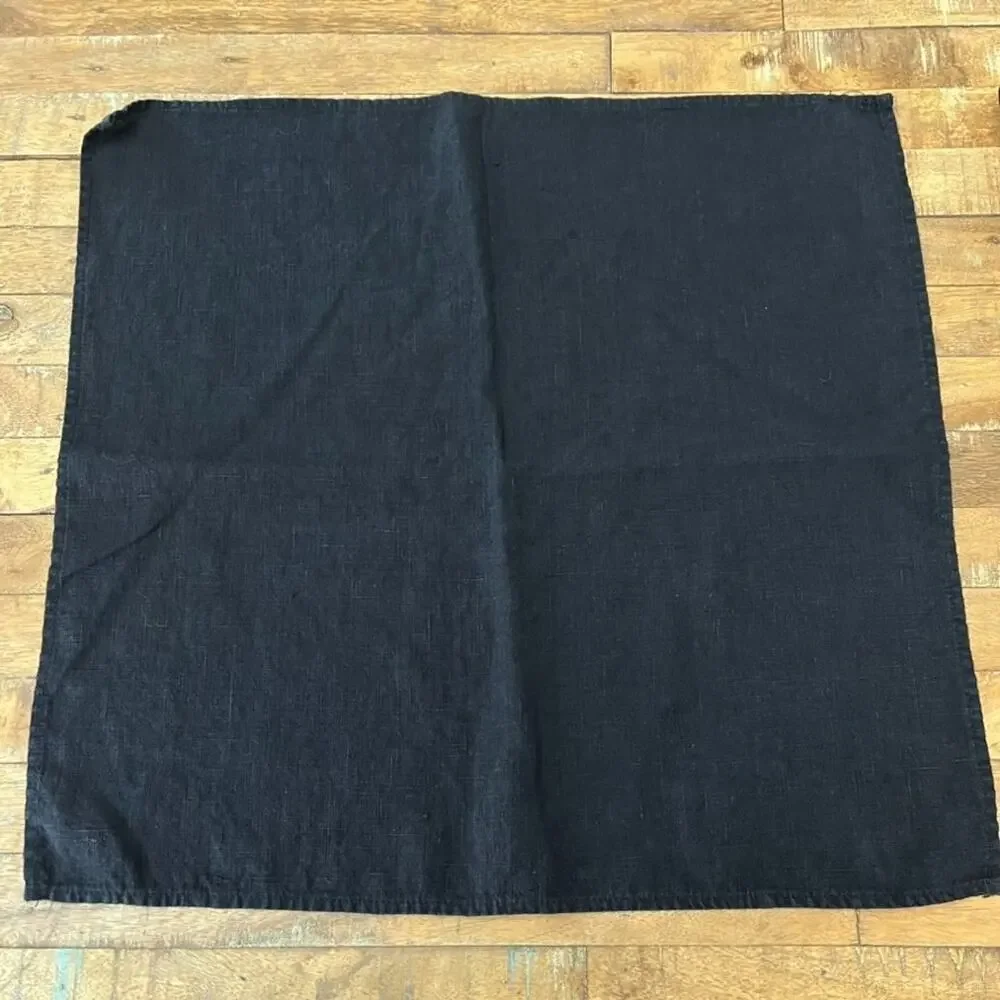 Black Linen Napkins Set of 4 19
